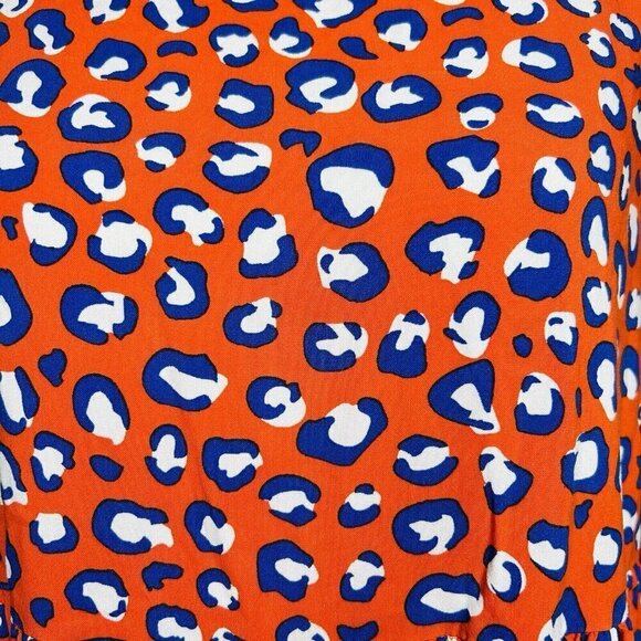 NWOT Graceatwood The Drop Fire Red Animal Print Tie Neck Dress Sz M - Picture 11 of 11